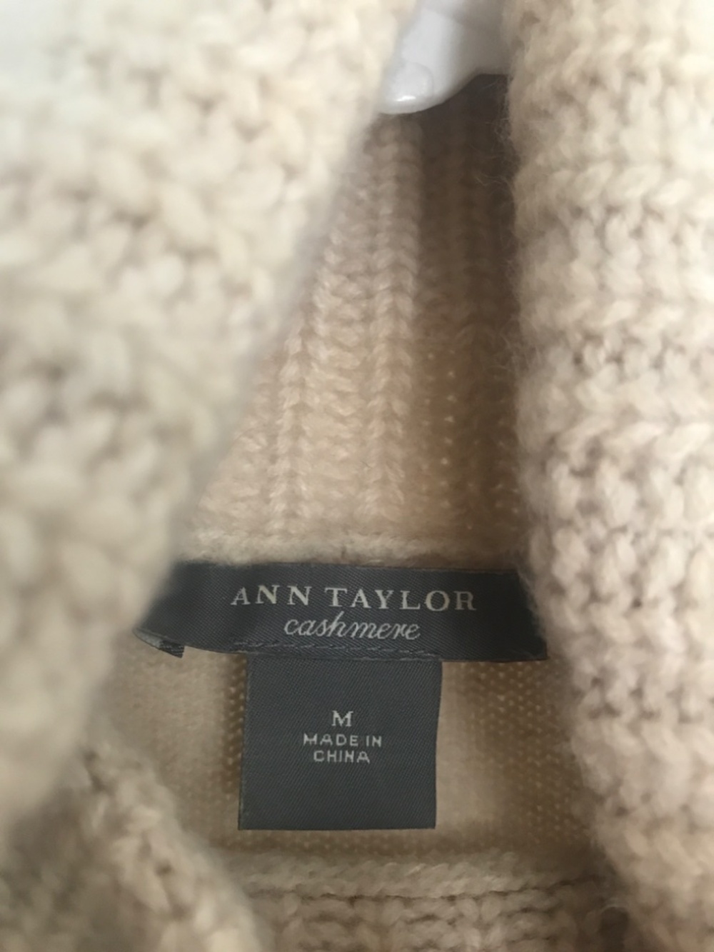 Vintage Ann Taylor Cream Cashmere Turtleneck - Picture 5 of 5